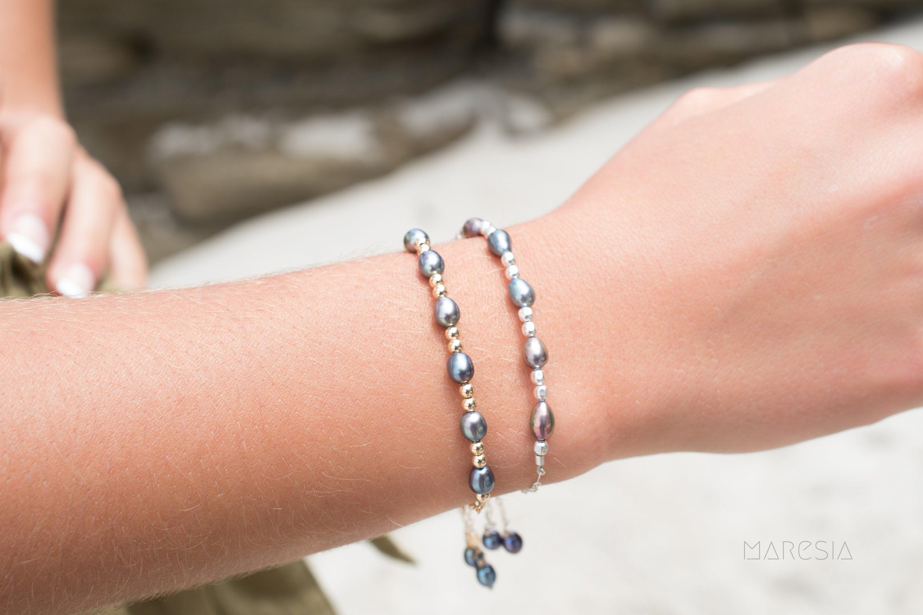 Fresh Water Peacock Pearl Bracelet ~ Gold Filled or Sterling Silver 925 ~ MB009 - Maresia Jewelry