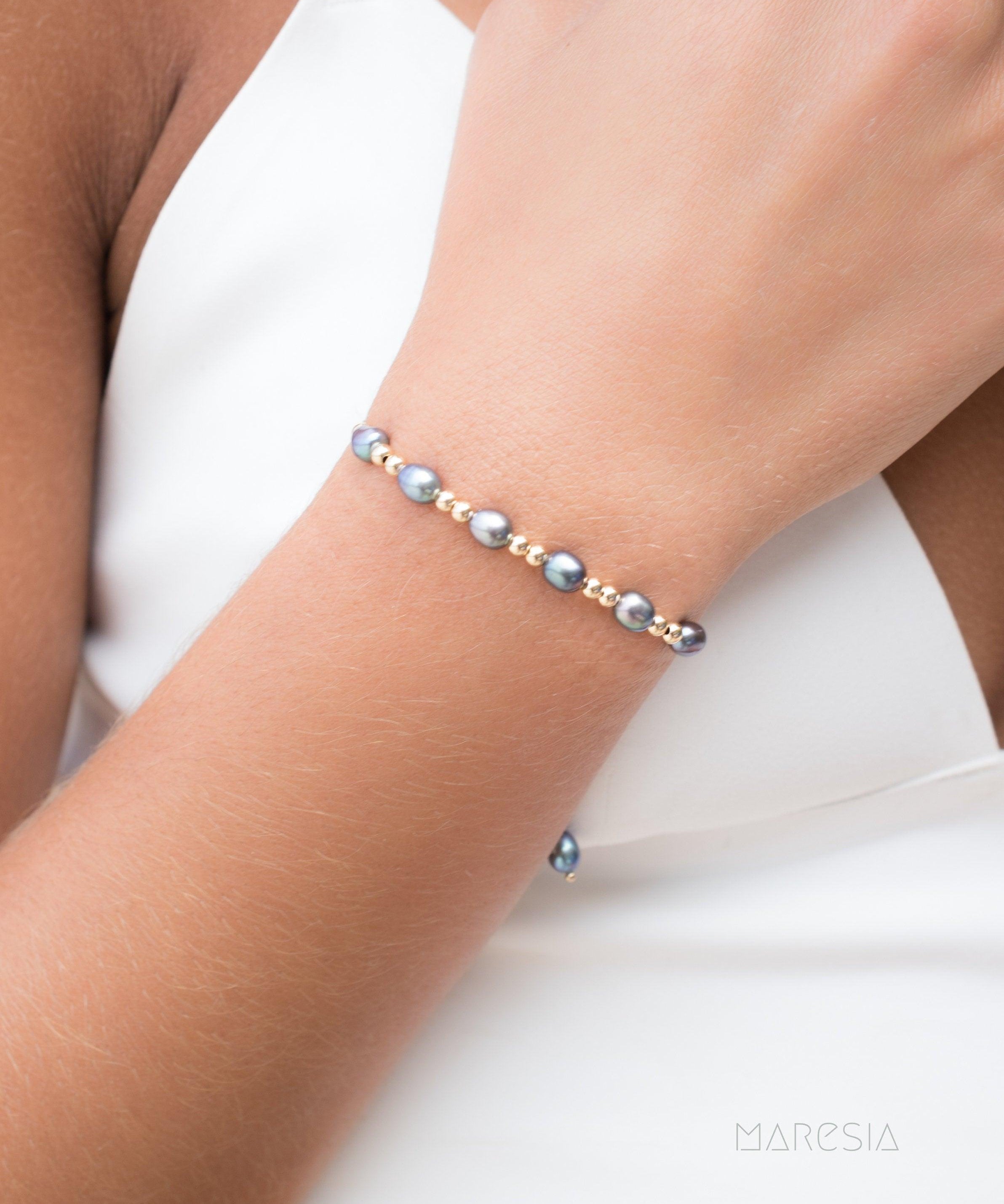 Fresh Water Peacock Pearl Bracelet ~ Gold Filled or Sterling Silver 925 ~ MB009 - Maresia Jewelry