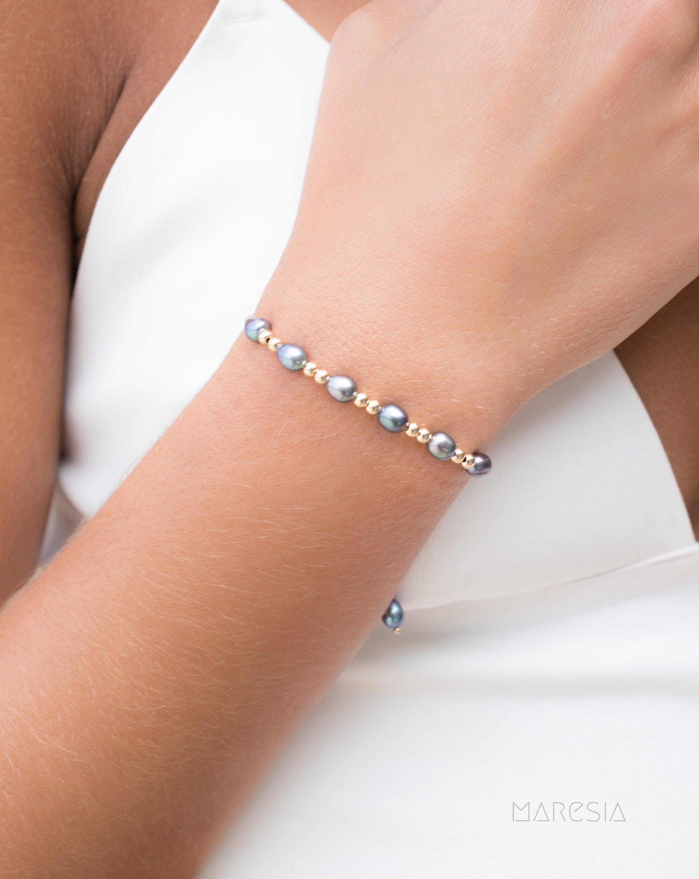 Fresh Water Peacock Pearl Bracelet ~ Gold Filled or Sterling Silver 925 ~ MB009 - Maresia Jewelry
