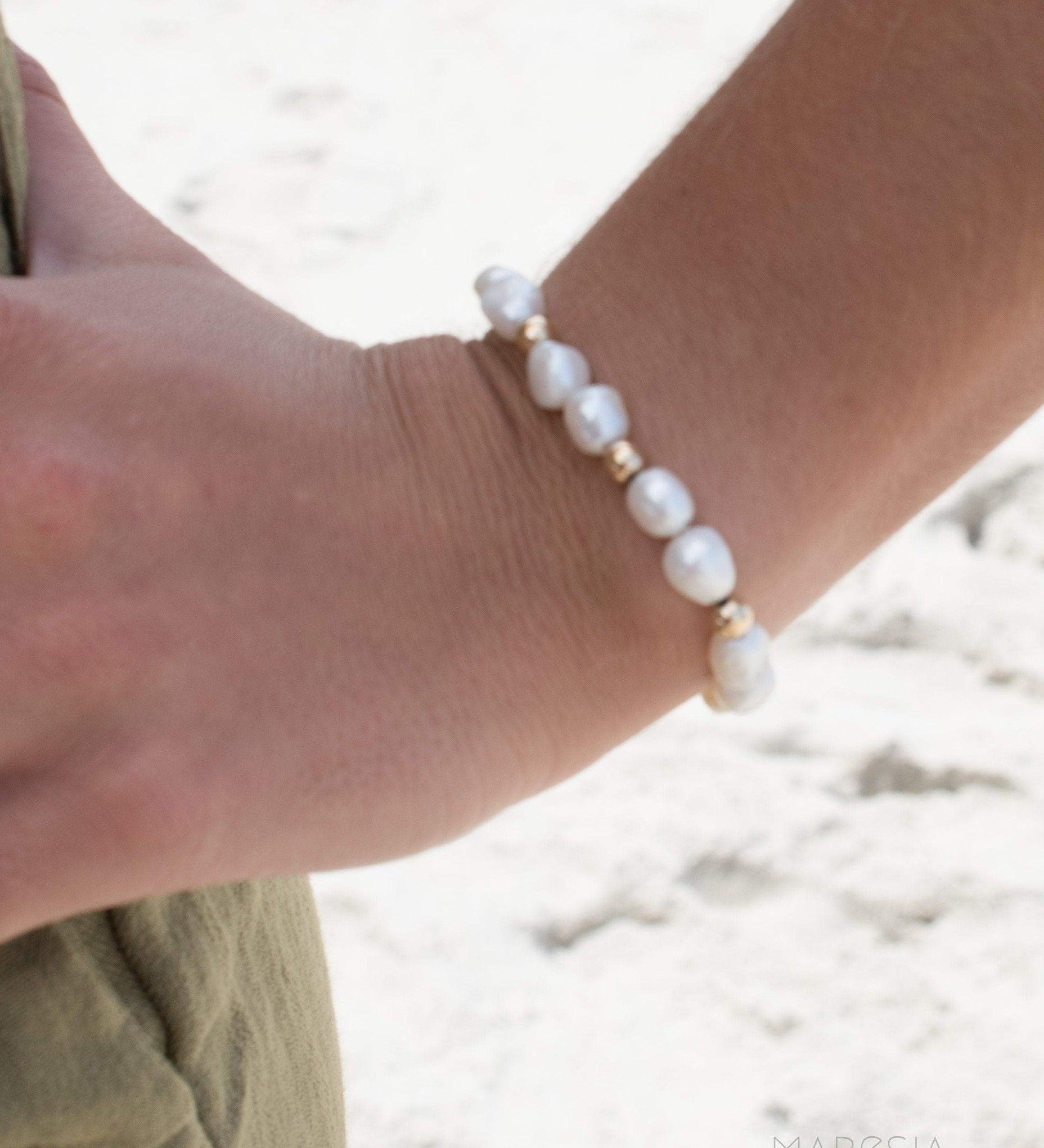 Fresh Water Pearl Bracelet ~Gold Filled or Sterling Silver 925 ~ MB013 - Maresia Jewelry