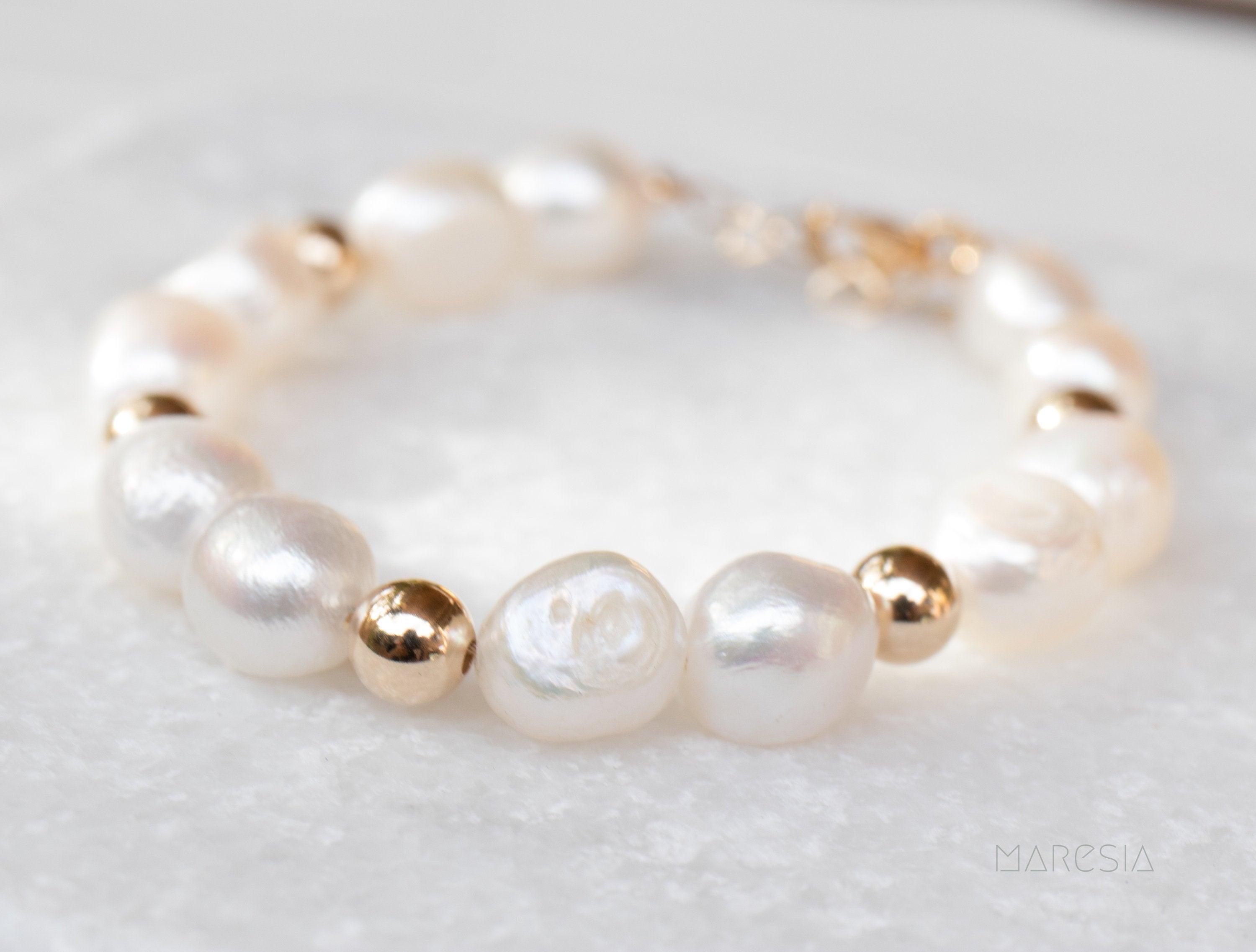 Fresh Water Pearl Bracelet ~Gold Filled or Sterling Silver 925 ~ MB013 - Maresia Jewelry