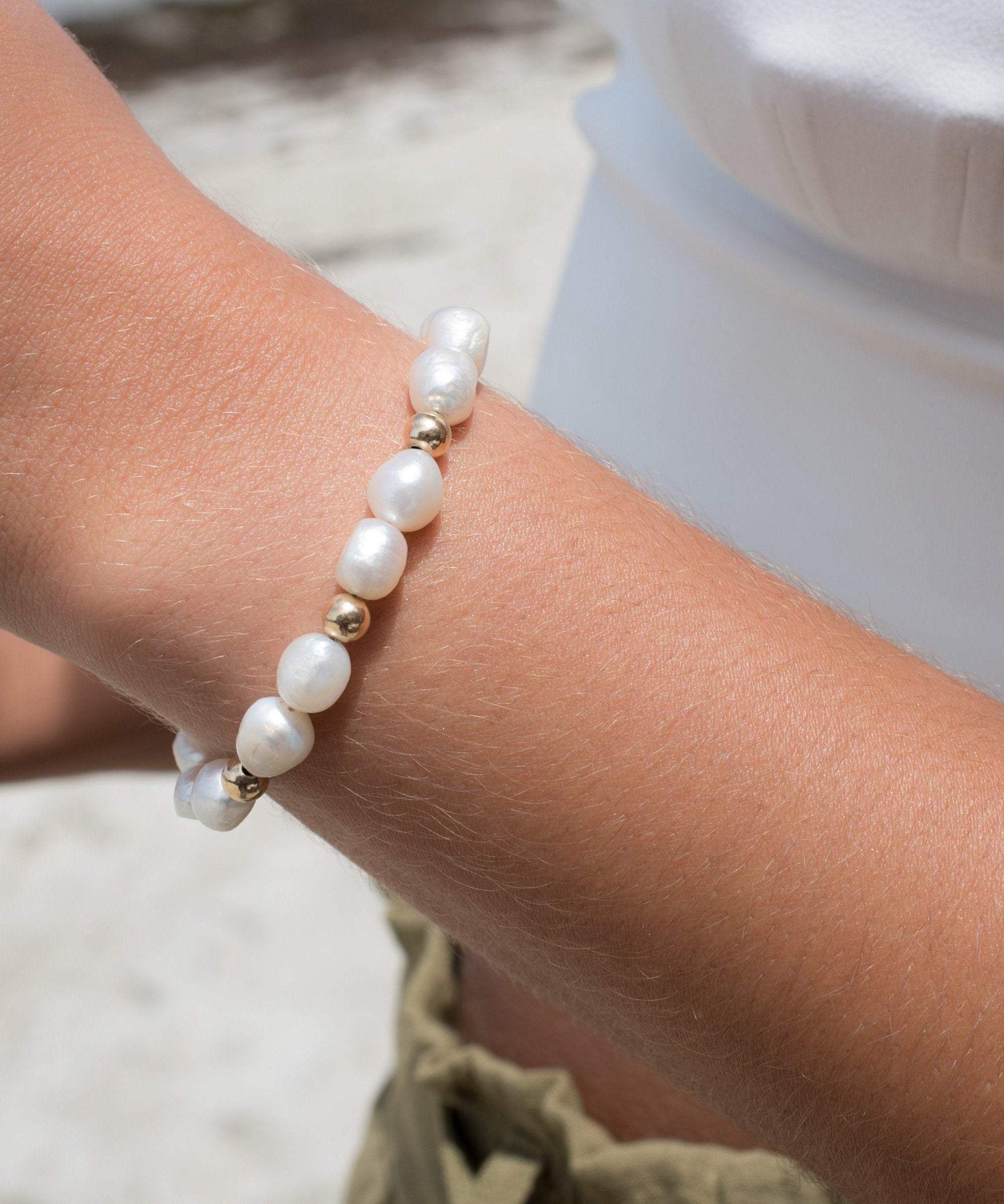 Fresh Water Pearl Bracelet ~Gold Filled or Sterling Silver 925 ~ MB013 - Maresia Jewelry