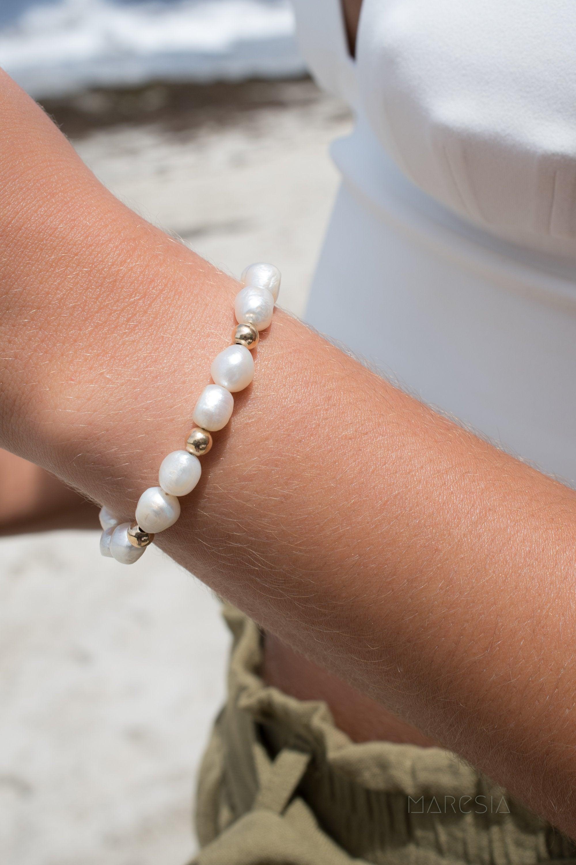 Fresh Water Pearl Bracelet ~Gold Filled or Sterling Silver 925 ~ MB013 - Maresia Jewelry