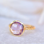 Gabi Amethyst Gold Ring ~ 18k Gold Plated ~ SMR111 - Maresia Jewelry