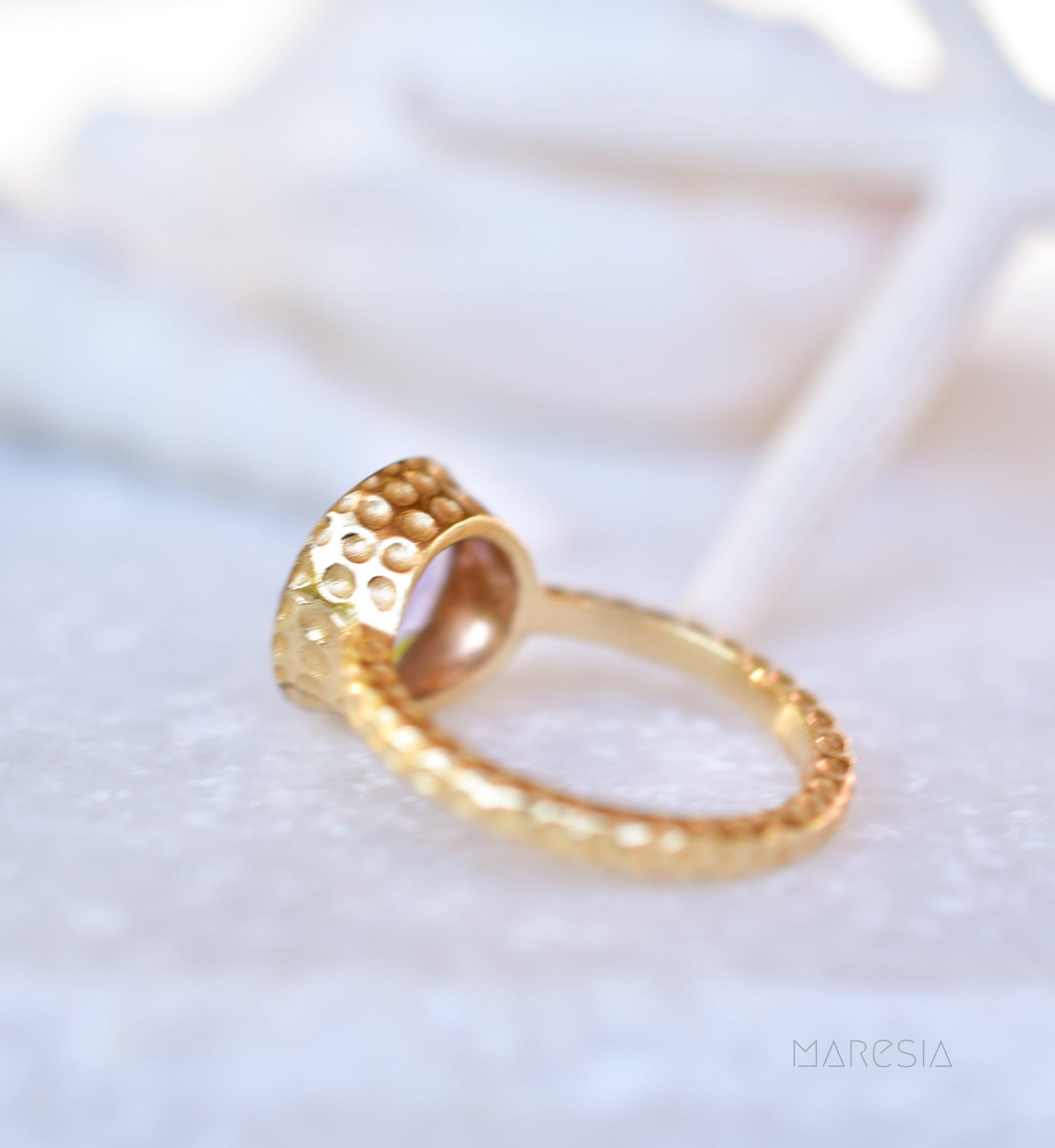 Gabi Amethyst Gold Ring ~ 18k Gold Plated ~ SMR111 - Maresia Jewelry