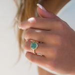 Aqua Chalcedony Gold Ring ~ 18k Gold Plated ~ - Maresia Jewelry