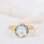 Gabi Blue Topaz Ring ~ 18k Gold Plated ~ SMR113 - Maresia Jewelry