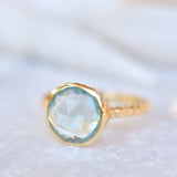 Gabi Blue Topaz Ring ~ 18k Gold Plated ~ SMR113 - Maresia Jewelry