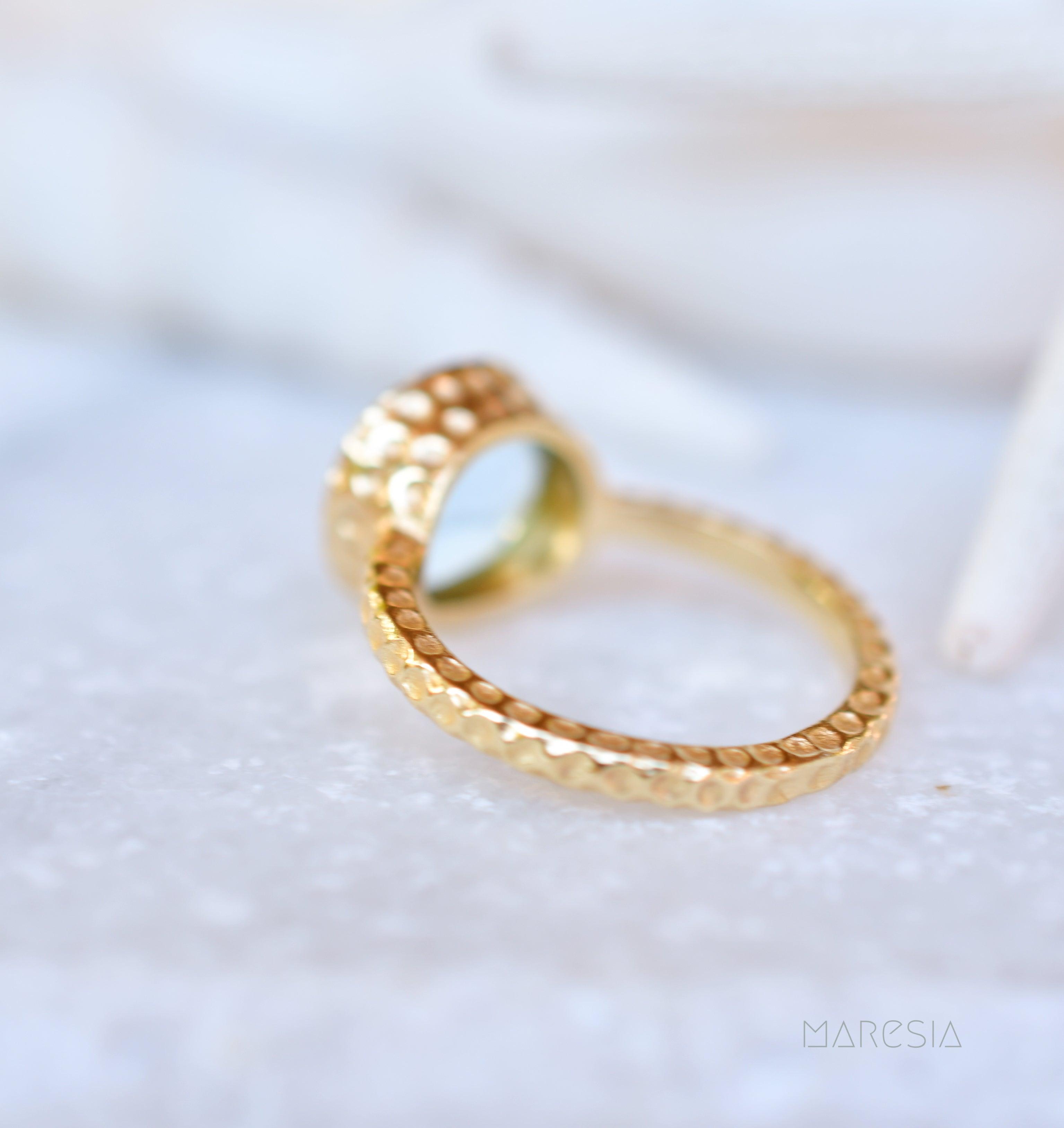 Gabi Blue Topaz Ring ~ 18k Gold Plated ~ SMR113 - Maresia Jewelry