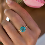 Copper Turquoise Gold Ring ~ 18k Gold Plated ~ - Maresia Jewelry