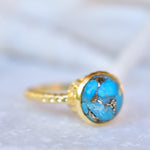 Gabi Copper Turquoise Gold Ring ~ 18k Gold Plated ~ SMR104 - Maresia Jewelry