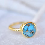 Gabi Copper Turquoise Gold Ring ~ 18k Gold Plated ~ SMR104 - Maresia Jewelry