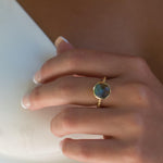 Rainbow Labradorite Tear Drop Ring ~ 18k Gold Plated ~ - Maresia Jewelry