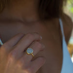 Rainbow Moonstone Ring  ~ 18k Gold Plated ~ - Maresia Jewelry