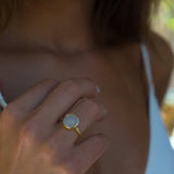 Rainbow Moonstone Ring  ~ 18k Gold Plated ~ - Maresia Jewelry