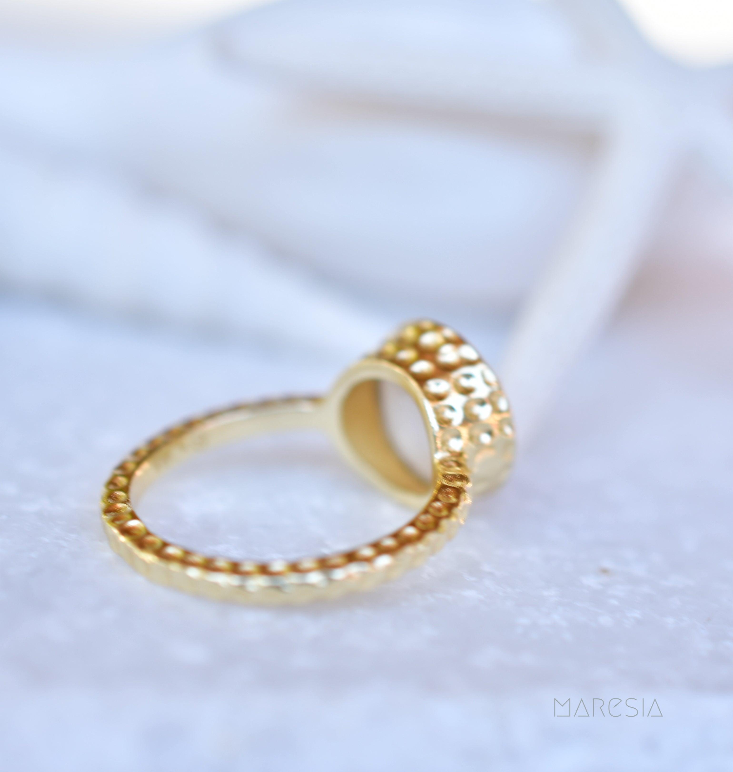 Gabi Rainbow Moonstone Ring ~ 18k Gold Plated ~ SMR107 - Maresia Jewelry