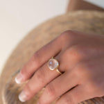 Gabi Rose Quartz Gold Ring ~ 18k Gold Plated ~ SMR110 - Maresia Jewelry