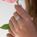 Gabi White Druzy Gold Ring ~ 18k Gold Plated ~ SMR108 - Maresia Jewelry
