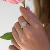Gabi White Druzy Gold Ring ~ 18k Gold Plated ~ SMR108 - Maresia Jewelry