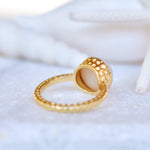 Gabi White Druzy Gold Ring ~ 18k Gold Plated ~ SMR108 - Maresia Jewelry