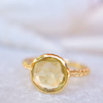 Gabi Yellow Topaz hydro Gold Ring ~ 18k Gold Plated ~ SMR109 - Maresia Jewelry