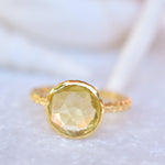 Gabi Yellow Topaz hydro Gold Ring ~ 18k Gold Plated ~ SMR109 - Maresia Jewelry