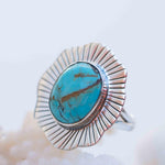 Turquoise Ring ~ oval shape ~Sterling Silver 925 ~ Handmade ~ Gemstone ~ Statement~ December Birthstone Boho MR281