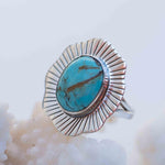 Turquoise Ring ~ oval shape ~Sterling Silver 925 ~ Handmade ~ Gemstone ~ Statement~ December Birthstone Boho MR281