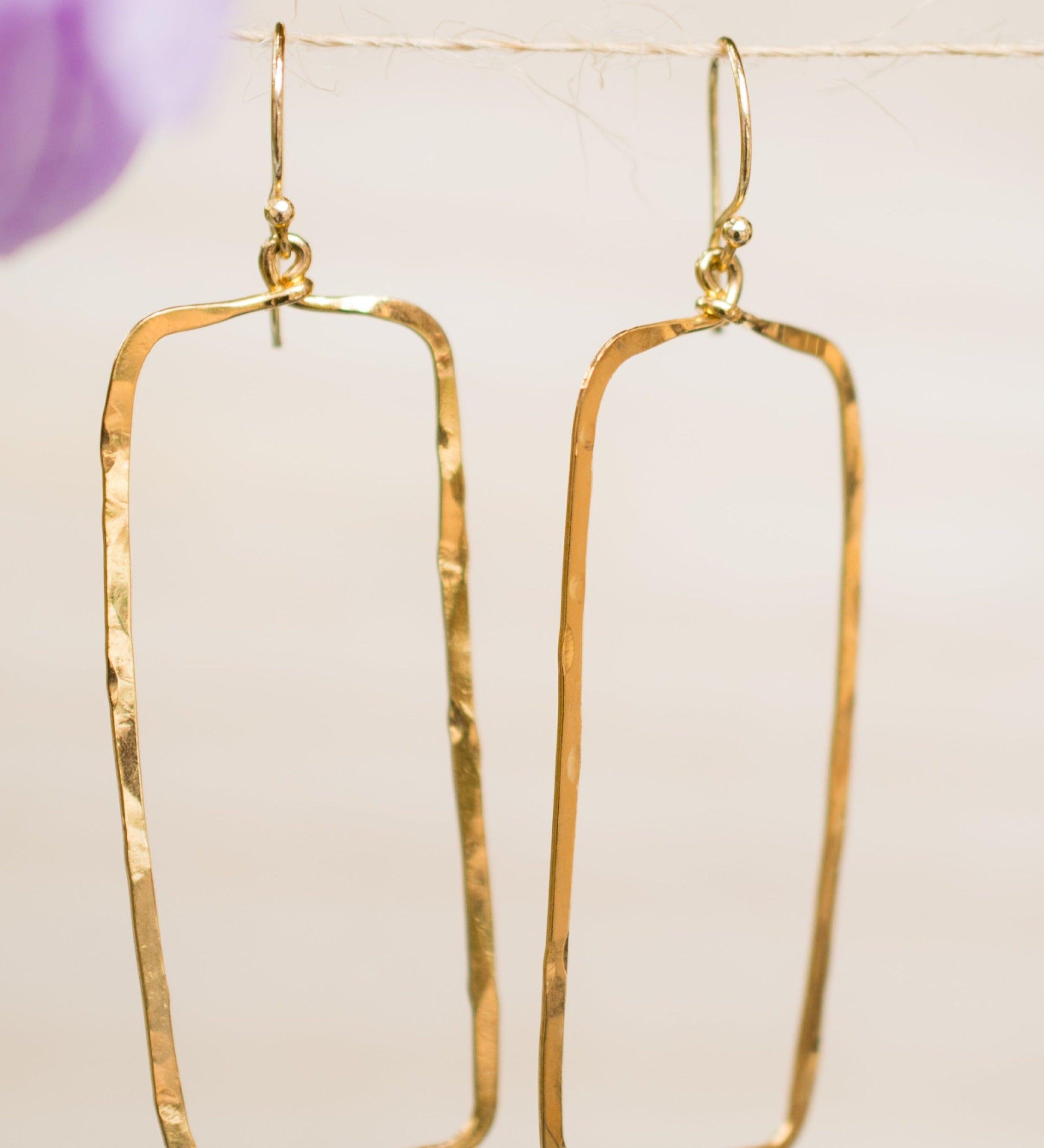 Giovana Rectangular Earrings ~Gold Plated or Silver Plated ~ SME025 - Maresia Jewelry