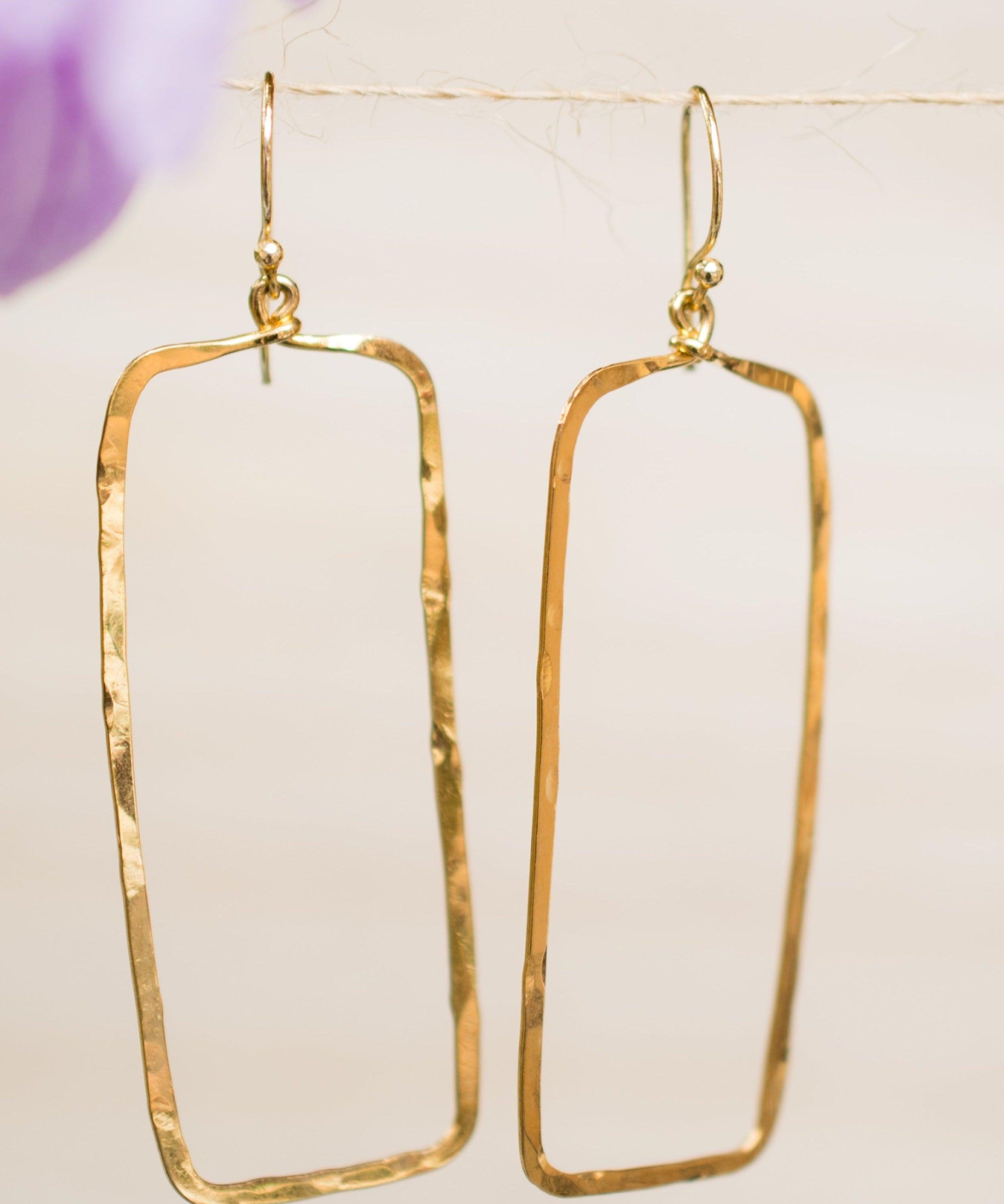 Giovana Rectangular Earrings ~Gold Plated or Silver Plated ~ SME025 - Maresia Jewelry
