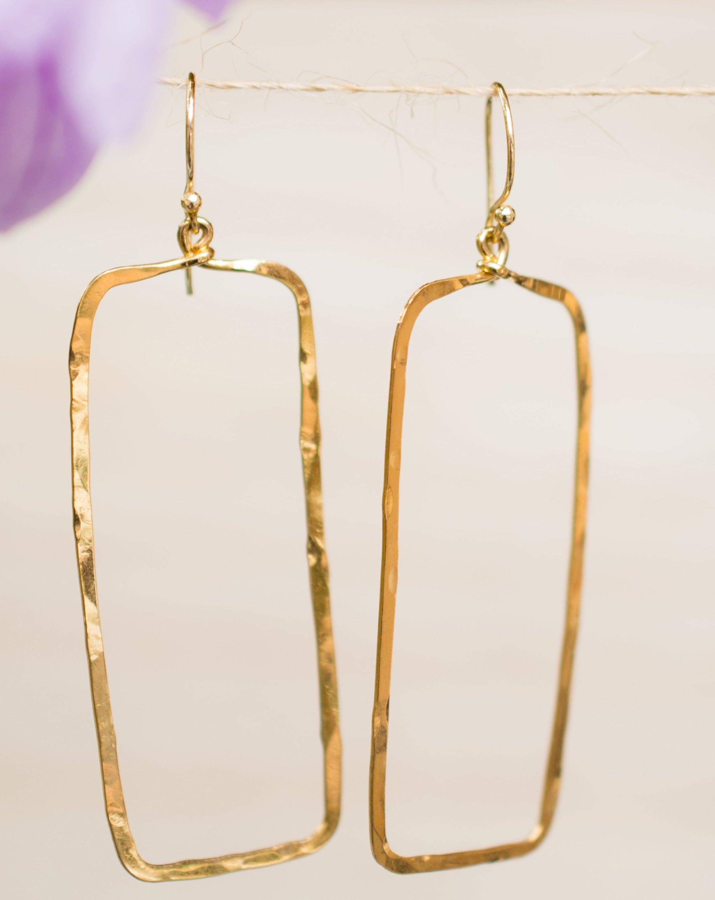 Giovana Rectangular Earrings ~Gold Plated or Silver Plated ~ SME025 - Maresia Jewelry