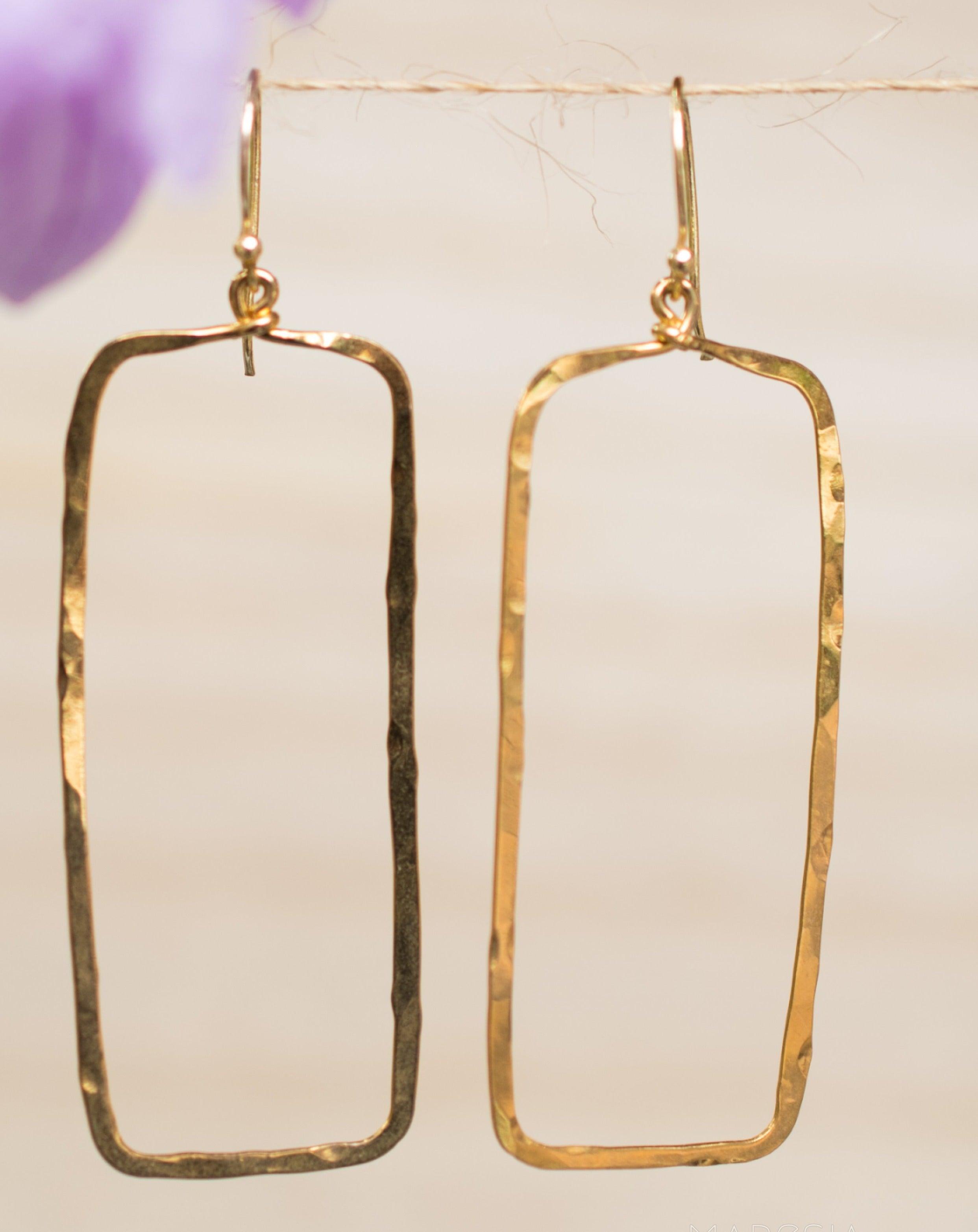 Giovana Rectangular Earrings ~Gold Plated or Silver Plated ~ SME025 - Maresia Jewelry