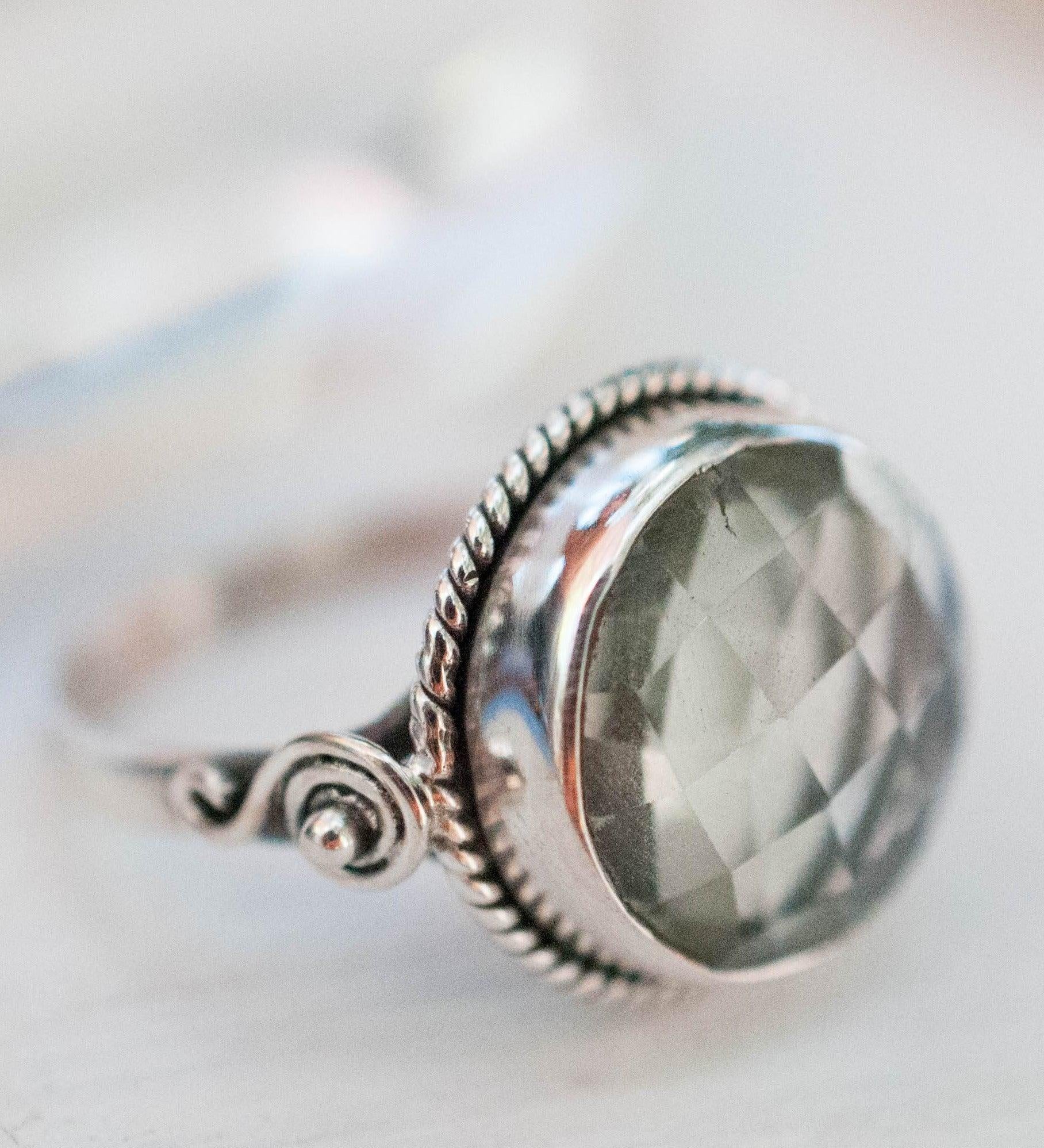 Green Amethyst Ring ~ Sterling Silver 925 ~MR124 - Maresia Jewelry