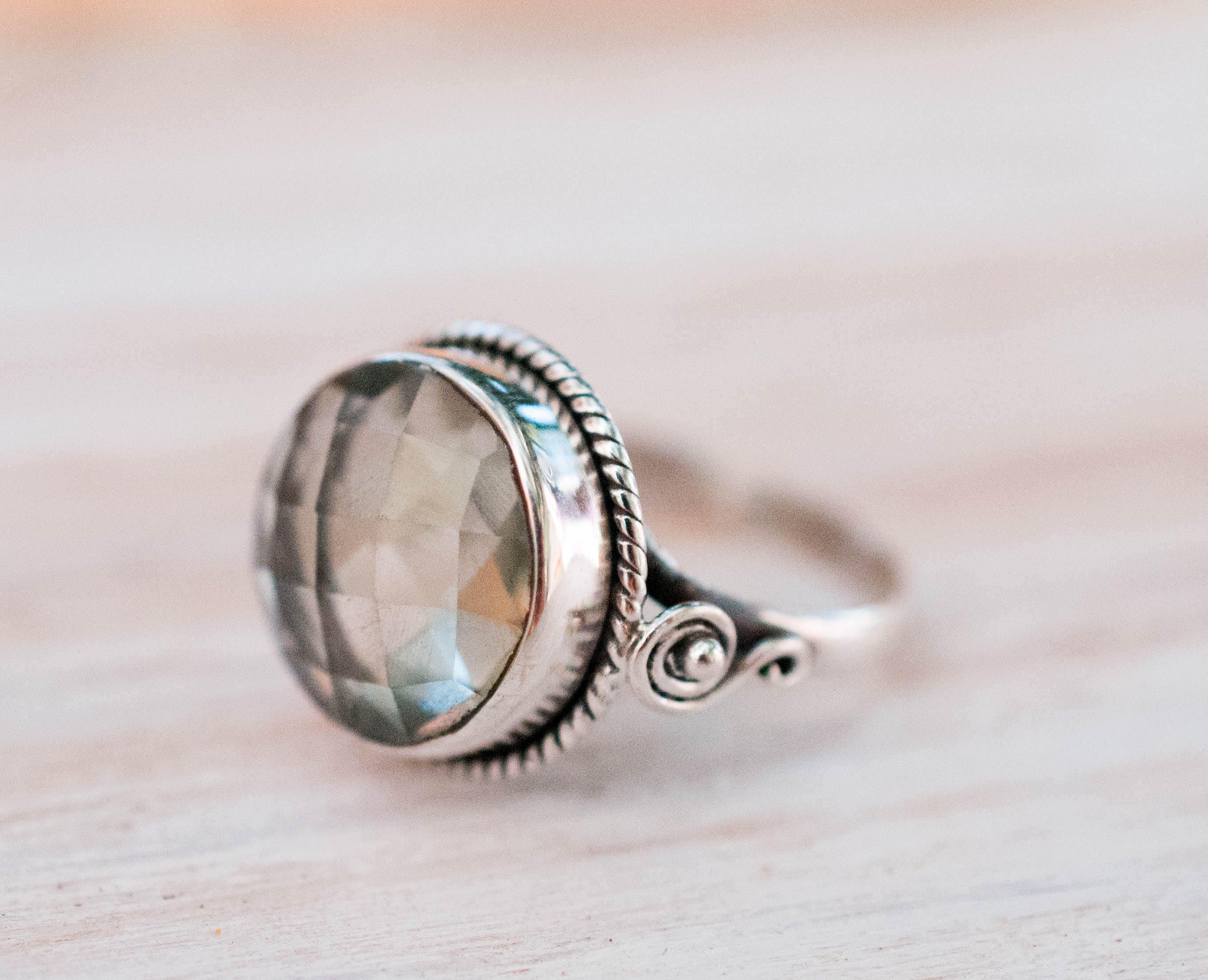 Green Amethyst Ring ~ Sterling Silver 925 ~MR124 - Maresia Jewelry