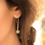 Green Aventurine Earrings ~ 18k Gold Plated~ ME091 - Maresia Jewelry