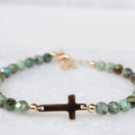 Green Jasper Bracelet ~ Gold Filled or Sterling Silver 925 ~ MB002 - Maresia Jewelry