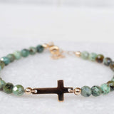 Green Jasper Bracelet ~ Gold Filled or Sterling Silver 925 ~ MB002 - Maresia Jewelry