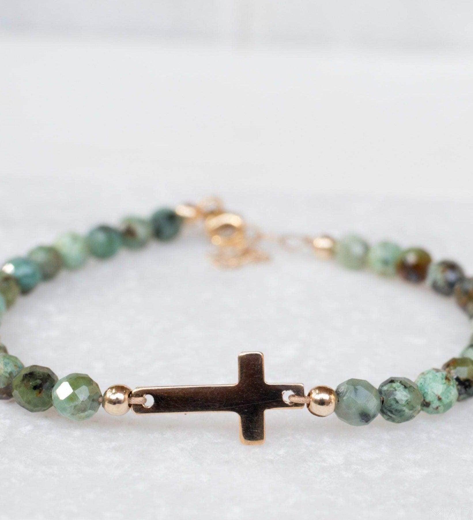 Green Jasper Bracelet ~ Gold Filled or Sterling Silver 925 ~ MB002 - Maresia Jewelry
