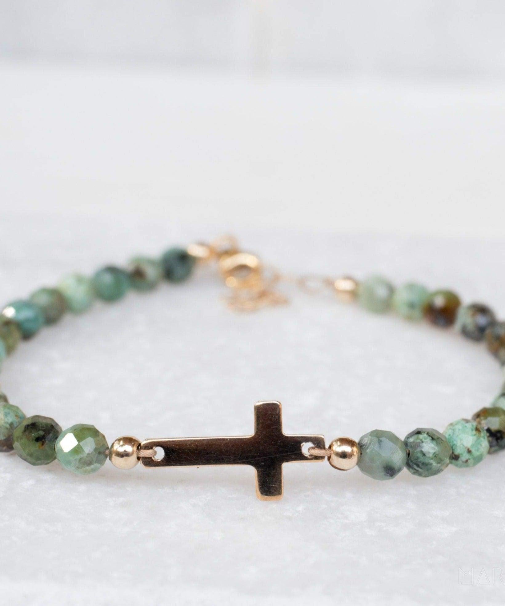 Green Jasper Bracelet ~ Gold Filled or Sterling Silver 925 ~ MB002 - Maresia Jewelry