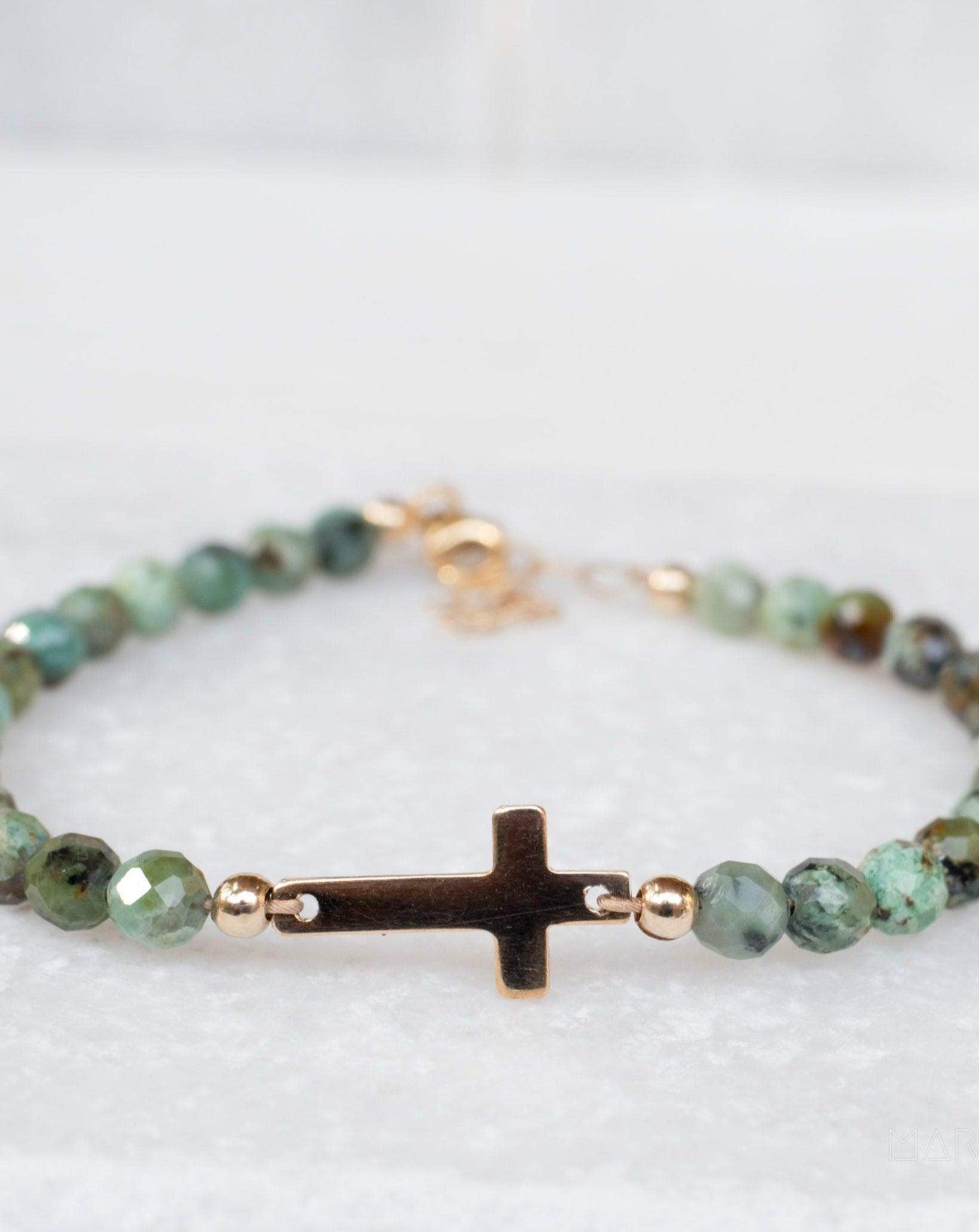Green Jasper Bracelet ~ Gold Filled or Sterling Silver 925 ~ MB002 - Maresia Jewelry