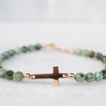 Green Jasper Bracelet ~ Gold Filled or Sterling Silver 925 ~ MB002 - Maresia Jewelry