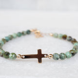 Green Jasper Bracelet ~ Gold Filled or Sterling Silver 925 ~ MB002 - Maresia Jewelry