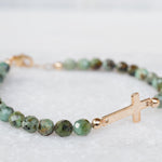 Green Jasper Bracelet ~ Gold Filled or Sterling Silver 925 ~ MB002 - Maresia Jewelry