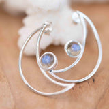 Half Moon Labradorite Earrings ~ Sterling Silver 925  ~ Gemstone ~ Post ~ Stud ~Handmade ~ Jewelry ~ Gift For Her ~ Maresia ME162