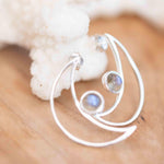 Half Moon Labradorite Earrings ~ Sterling Silver 925  ~ Gemstone ~ Post ~ Stud ~Handmade ~ Jewelry ~ Gift For Her ~ Maresia ME162