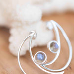Half Moon Labradorite Earrings ~ Sterling Silver 925  ~ Gemstone ~ Post ~ Stud ~Handmade ~ Jewelry ~ Gift For Her ~ Maresia ME162