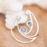 Half Moon Labradorite Earrings ~ Sterling Silver 925  ~ Gemstone ~ Post ~ Stud ~Handmade ~ Jewelry ~ Gift For Her ~ Maresia ME162