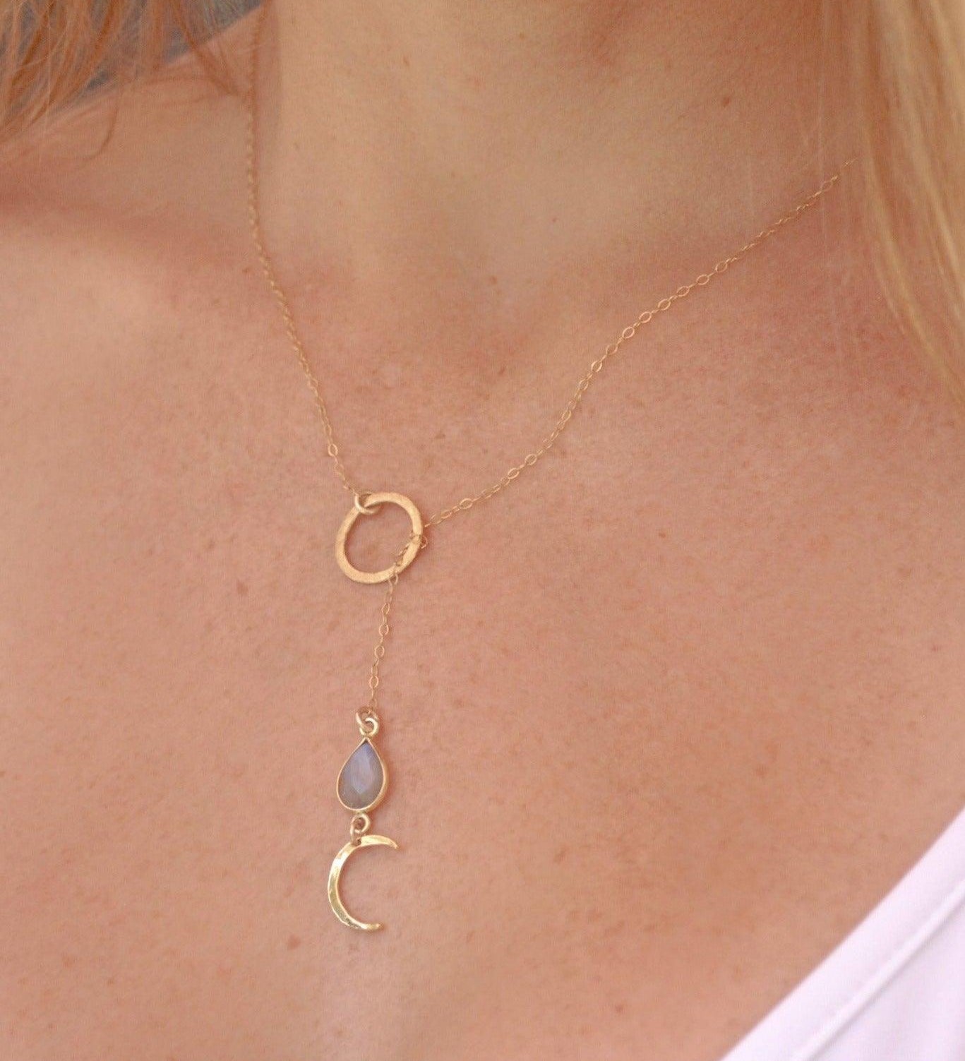 Half Moon Labradorite necklace~Gold filled - Maresia Jewelry