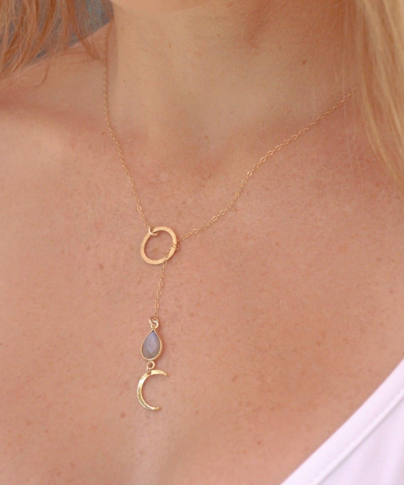 Half Moon Labradorite necklace~Gold filled - Maresia Jewelry