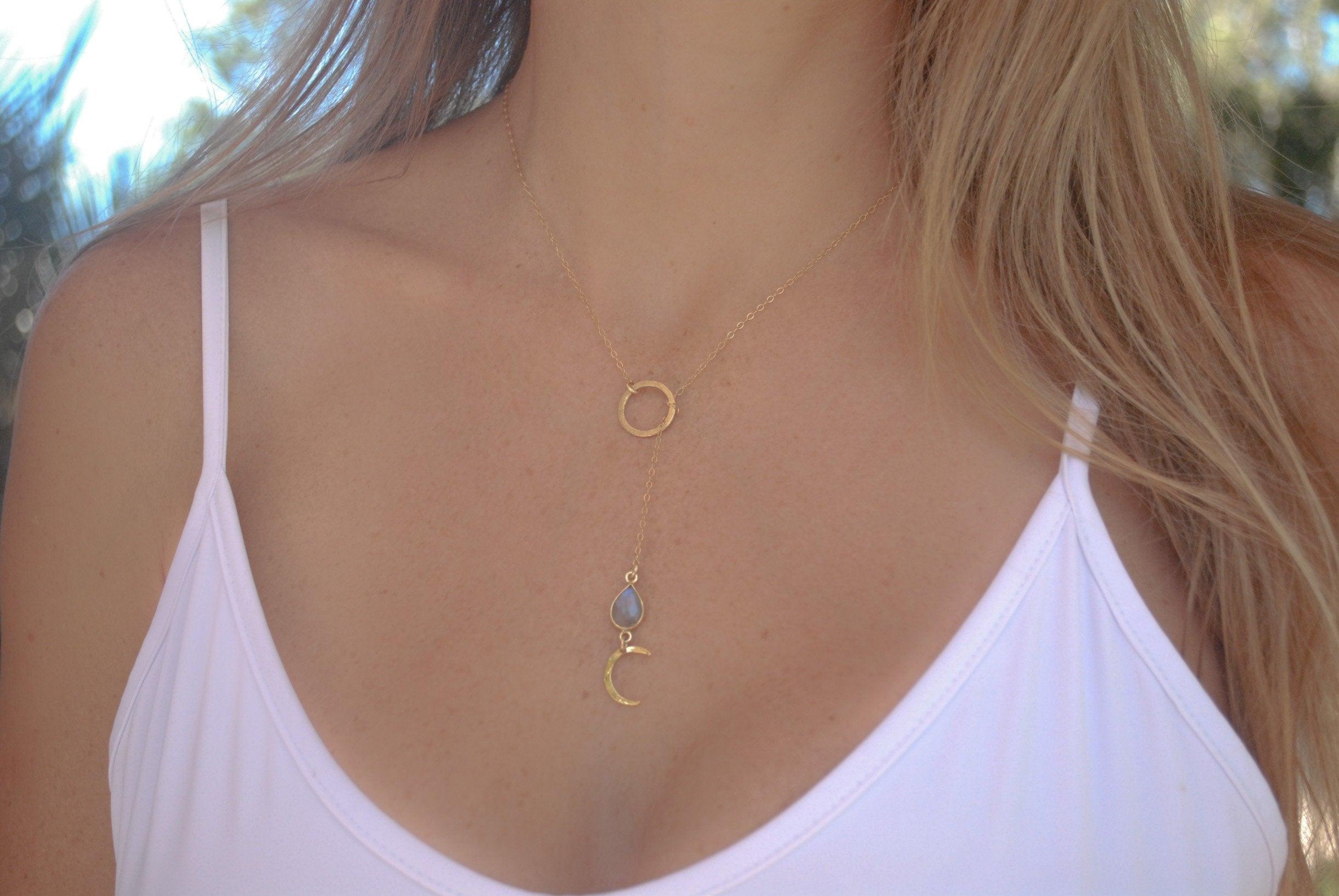 Half Moon Labradorite necklace~Gold filled - Maresia Jewelry